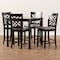 Baxton Studio Caron Gray Upholstered Espresso Finished 5-Piece Wood Pub Set 157-9598-9776 - alternate 4